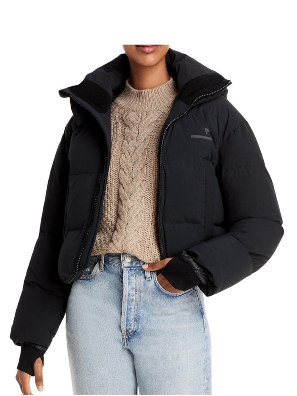 The Arrivals Alpine Down Puffer Jacket in Black